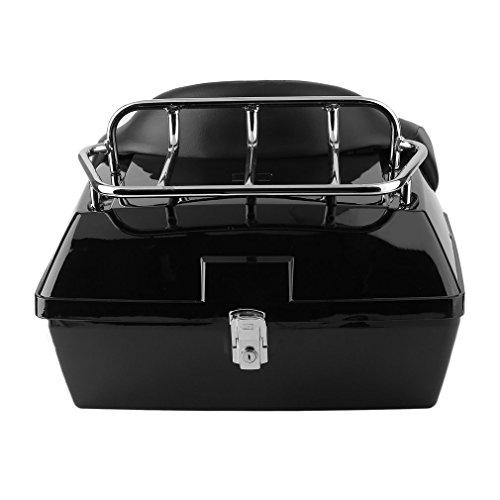 image for Graspwind Motorcycle Luggage Tour Trunk Tail Box with Top Rack Backres