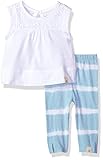 Burt's Bees Baby Girls' Organic Sleeveless Tee and Capri Legging, Cloud, 0-3 Months