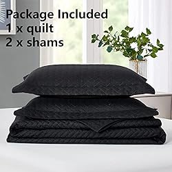 Maple&Stone Quilt Set King Size, Lightweight Black
