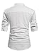 NITAGUT Men Henley Neck Long Sleeve Daily Look Linen Shirts White-US S