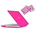 RUBAN Plastic Hard Case Shell and Keyboard Cover Compatible with MacBook A1278-Older Version MacBook (2012 2011 2010 2009) -hot pink