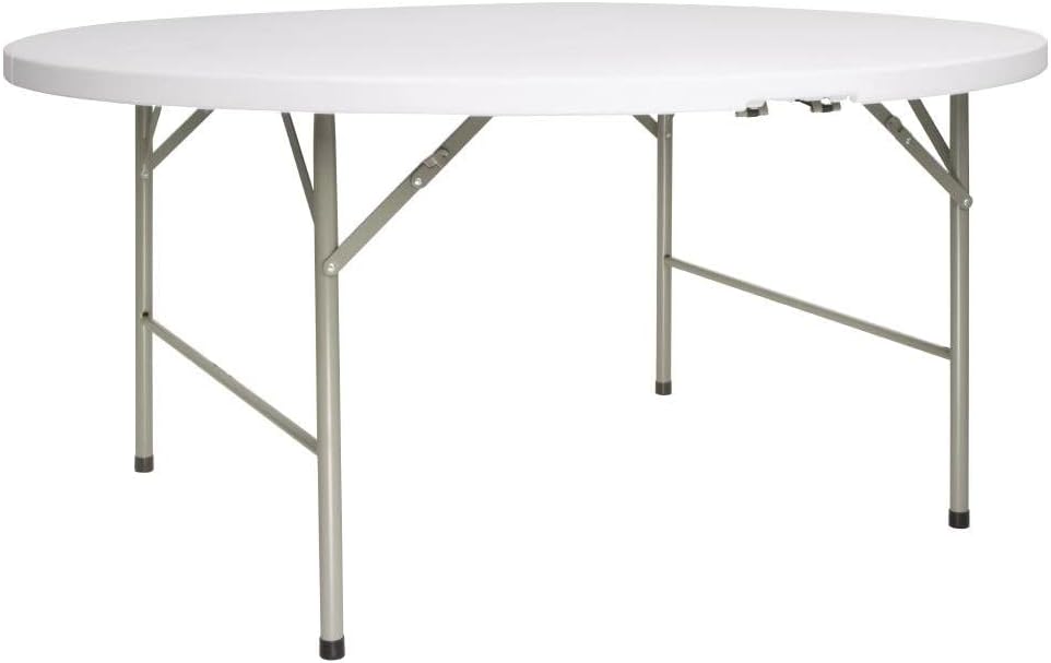 Bolero 5Ft Round Folding Table Commercial Restaurant Bar Cafe HDPE Steel Frame