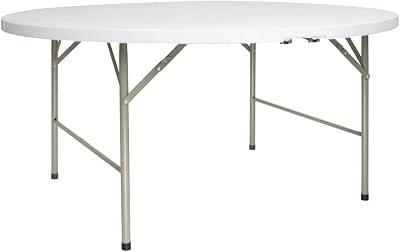 Bolero 5Ft Round Folding Table Commercial Restaurant Bar Cafe HDPE Steel Frame