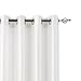 Lazzzy White Faux Silk Curtains for Bedroom Dupioni Light Filtering Window Curtain for Living Room Satin Drapes Privacy Window Treatments Grommet Top 84 inch Long 2 Panels