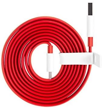 Kakooze Dash Type C USB Charging Cable for One Plus 6T/5/5T/3/3T (150 cm Red and White-Dash-Charge-Type-C-Cable)