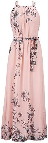 Chinmoon Women's Plus Size Casual Dresses Sleeveless Summer Chiffon Maxi Dress,US Large/Asian XL,Pink
