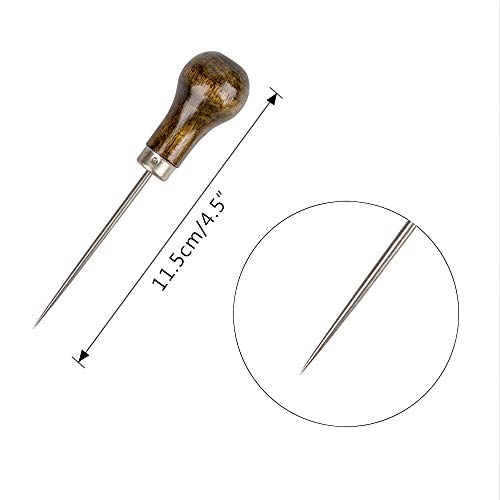 Set of 16 Bookbinding Tools, findTop Bone Folder Creaser Waxed Linen Thread Wood Handle Awl Large-Eye Needles for Handmade DIY Bookbinding Crafts and Sewing Supplies - Thumbnail 3