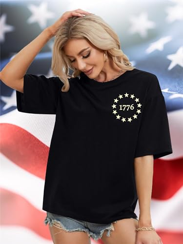 VILOVE SEQUIN 4TH OF JULY SHIRT WOMEN: AMERICAN FLAG SHIRTS SEQUIN USA STAR SHORT SLEEVE TEE PATRIOTIC V NECK TOPS