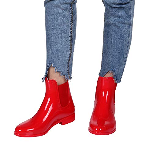 EvshineWomensShortAnkleRainBootsLightweightChelseaRainBoots