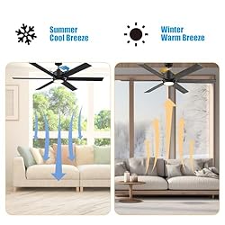 60 Inch Ceiling Fans with Remote, DC Motor