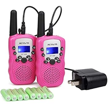 Retevis RT-388 Kids Walkie Talkies Rechargeable 22CH Toy Girls Pink Walkie Talkies for Kids(1 Pair)