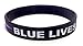 TheAwristocrat 3 Pack of Blue Lives Matter Thin Blue Line Rubber Wristband Silicone Bracelet (Black, Adult (8