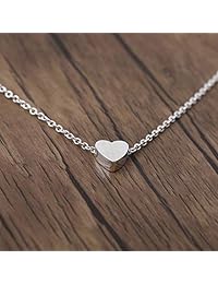 Tgirls - Gargantilla de cobre en capas con colgante de corazón para mujeres y niñas, Talla libre