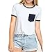 Uideazone Womens Harajuku Pocket Crop Top Hipster Cotton T Shirt Tee for Teens