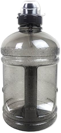 Gray 64OZ/1.89L BPA Free Plastic Water Bottle Half Gallon Drink Gym Canteen Jug Container Sports Cap Camping Hiking Drinking Water Bottle