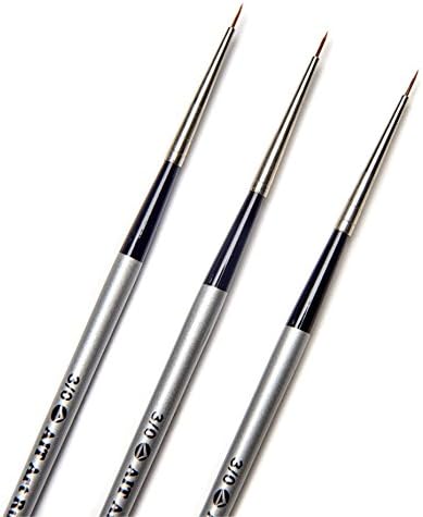 AIT Art Select Round Detail Paint Brushes, Size 3/0, Pack of 3, Pure Russian Red Sable, Handmade in Germany for Crafting Exquisite Details Using Oil, Acrylic, or Watercolors