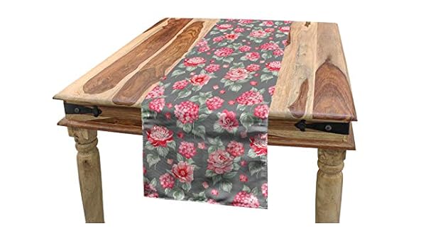 Amazon Com Ambesonne Flower Table Runner Romantic Bridal Bouquet
