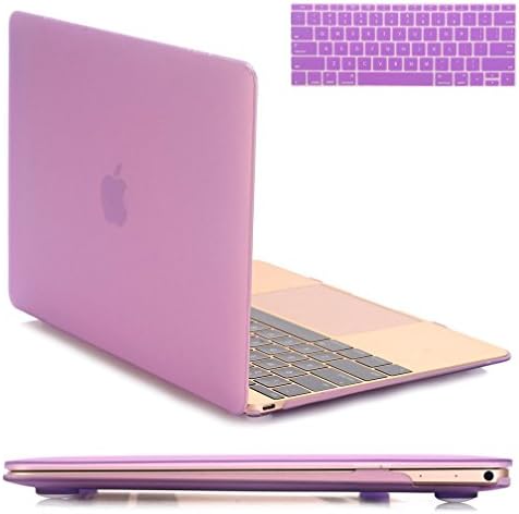 MacBook 12 inch Case,Plastic Hard Case &amp; Keyboard Cover for Apple MacBook 12 inch with Retina Display A1534,Purple