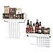 Rustic State Wall Mount Wood Floating Shelves with Metal Rail & Towel Bar - Spice Rack Display - Kitchen, Bathroom, Living Room, Bedroom Wall Décor Storage Organizer - White