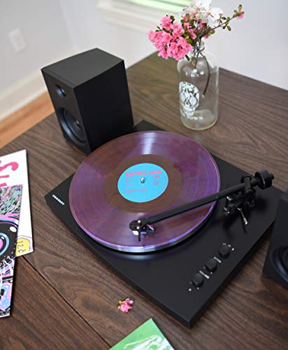 Crosley T150A-BK Modern 2-Speed Bluetooth Turntable System with Variable Weighted Tone Arm and Stereo Speakers, Black - Thumbnail 6