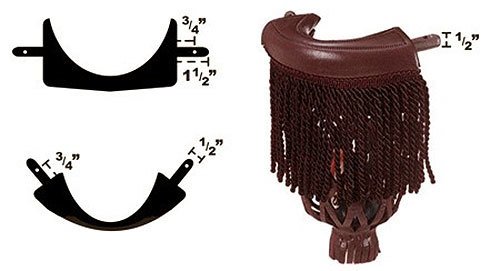 Ozone Leather Pool Table Pockets with Fringe Set - Cherry Mahogany - Thumbnail 3