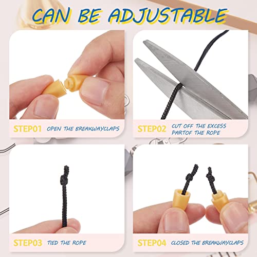 4 Pieces Beaded Lanyards for Id Badges for Women Teacher Lanyard with Id Holder and Key Chain Silicone Beaded Lanyards for Keys Cute Lanyard Necklace for Nurse Office Worker