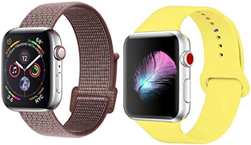 Threenine for Apple Watch Band, Durable Soft Silicone iWatch Strap Replacement Sport Band for Apple Watch Band Series 4 Series 3 Series 2 Series 1 Sport, Edition (Smokey Mauve, 40mm(38mm) S/M)