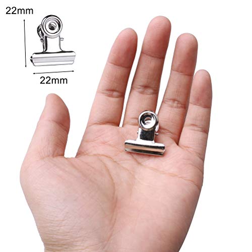 Color Scissor 100 Pieces Bulldog Clips, Metal Hinge Clips Binder Clips Clamp for Paper Organizers, Pictures, File Storage, Home Office Supplies - Thumbnail 2
