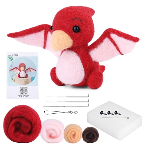 SOCNITC Needle Felting Kit for Beginners, Needle Felting Starter Kit, Needle Felting Needles for Beginners, Felt Animals Kit with Felting Wool, Felting Needles, Instructions for DIY Crafts