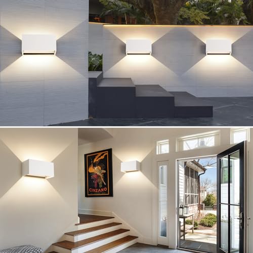 FUPE 25W Wall Light Indoor/Outdoor 4000K Natural White Modern Wall Sconces Adjustable Beam Angle LED Wall Sconces IP65 Waterproof