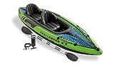 Intex Challenger K2 Kayak, 2-Person Inflatable Kayak Set with Aluminum Oars and High Output Air Pump
