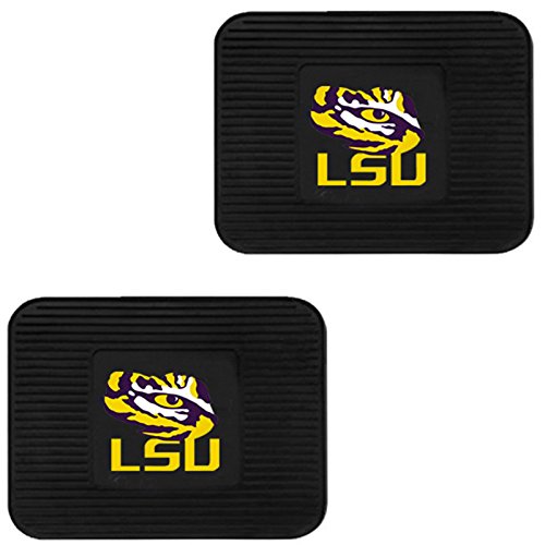 Louisiana State University Fighting Tigers LSU College Team Sports Logo Vehicle Auto Truck SUV Car Vinyl Front and Rear Floor Mats - 4PC SET