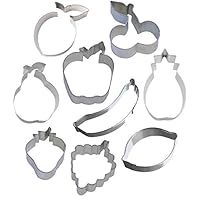 9 Piece Fruit Stand Apple Banana Lemon Peach Cookie Cutter Set