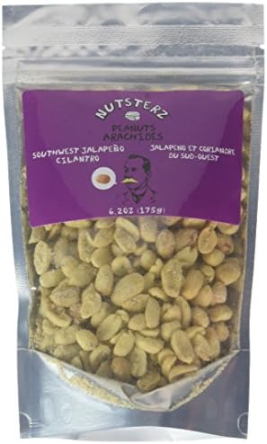 Southwest Jalapeño Peanuts from Nutsterz, Spicy Peanuts with Hot Peppers and Southwest Flavor - Healthy Peanuts Flavored with Paprika, Garlic, Salt, Cilantro & More! 6.24 OZ (2 Pack)
