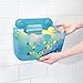mDesign Hanging Plastic Bath Toy Holder and Organizer - Suction Cup Bathtub or Shower Caddy - Storage Bin Basket for Bathroom Organization - Bath Toy Strainer Bucket for Quick Drying - Aqua Blue