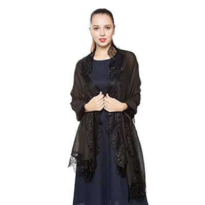 Women's Lightweight Soft Lace Scarf,Gzcvba Contracted Style four sides Floral Lace Scarves Wrap Shawl