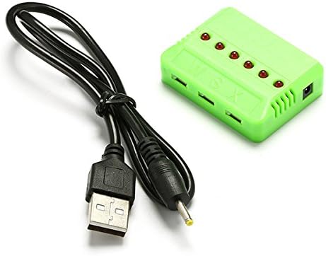 KUMIXSHOP 6 in 1 USB Balance Charger for WLtoys V977 QX90 3.7V Battery