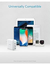PowerPort 4 Anker (cargador de 4 puertos USB de 40 W) cargador USB con puertos múltiples con enchufe plegable para iPhone 6   6 Plus, iPad Air 2 y más, Blanco