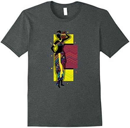 Mens African Girl Tee Shirt - Africa Shirt For Women XL Dark Heather