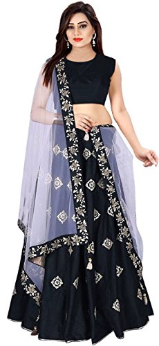 flywing fashion women's silk semi-stitched lehenga choli(,blue,free size)
