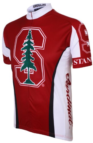image for Adrenaline Promotions Stanford Cycling Jersey,Large, Red