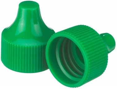 Wheaton 242526 Tip for 20-410 Screw Cap and 30-125mL Dropping Bottles, 20 mm Diameter, Polypropylene, Green (Pack of 100)