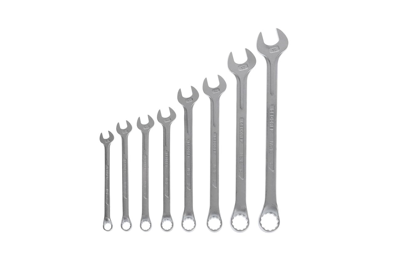 GEDORE 8-pc. Combination spanner set, AF 8-19 mm, Offset, Bi-hex, UD profile, Spanner set, 1 B-080