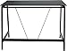 OneSpace Contemporary Glass-Top Desk for Small Spaces, Small Writing Desk, Black