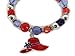Stretch Bracelet / Single Red Hat / Red Purple & Silver beads