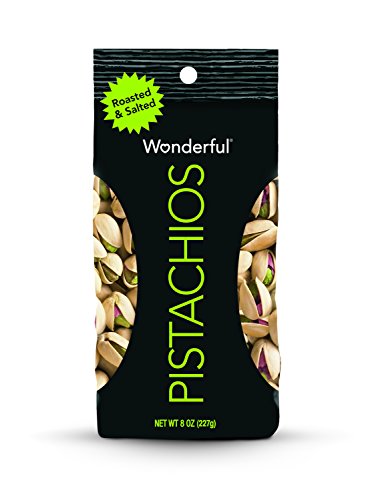 Wonderful Pistachios, Roasted and Salted, 8 Ounce Bags (Pack of 5)