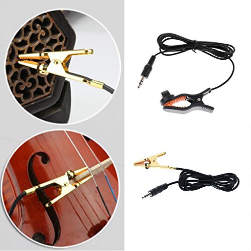 image for Alnicov Universal 3.5mm Cable Erhu Violin Pickup Clip Microphone Clamp