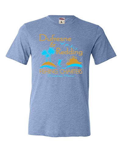 Go All Out Screenprinting X-Large Blue Adult Dufresne & Redding Fishing Charters Funny Triblend T-Shirt