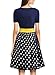Miusol Women's Casual Scoop Neck Polka Dot Contrast Slim Party Dress
