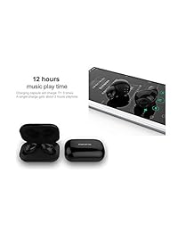 MEES T1 True   Auriculares inalámbricos estéreo Bluetooth con micrófono para correr gimnasio, color negro